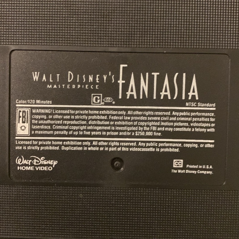 VHS Tape Walt Disney’s Masterpiece Fantasia Mickey Mouse Sorcerer - Picture 4 of 9